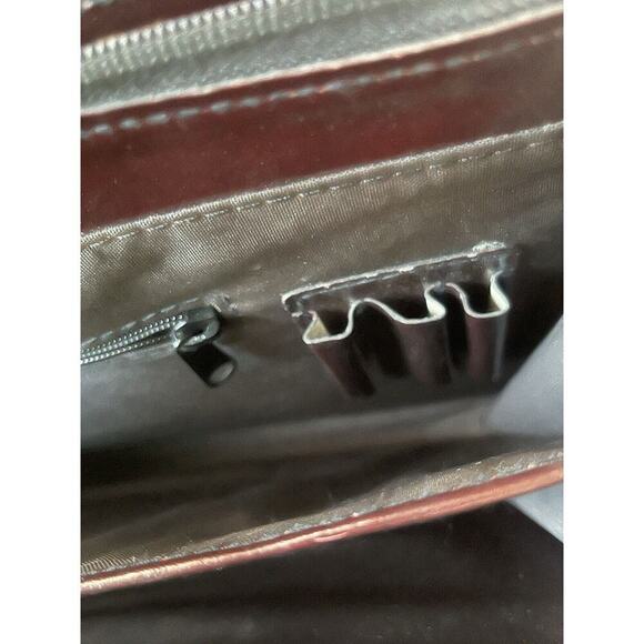 Vtg. Top Handle Messenger Shoulder Bag Attache Briefcase Oxblood Burgundy Career - Picture 14 of 14